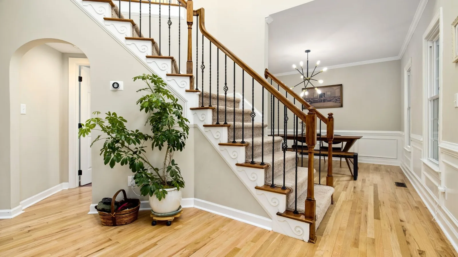 Clean staircase and hallway interior