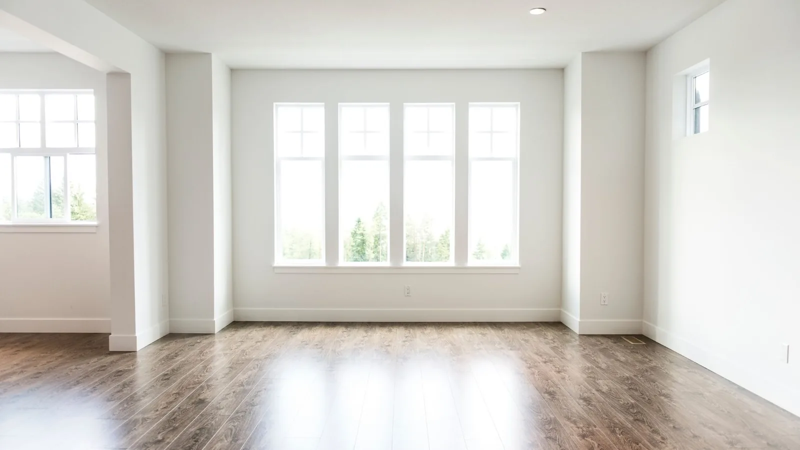 Empty bright room after deep interior cleaning